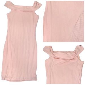 Crece - Off – The – Shoulder Ribbed Body-con Dress Medium NWOT